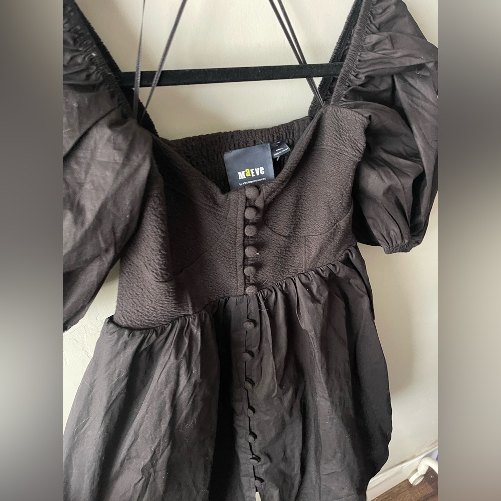 NWT Maeve by Anthropologie Puff-Sleeved Sweetheart Mini Dress - Picture 7 of 13